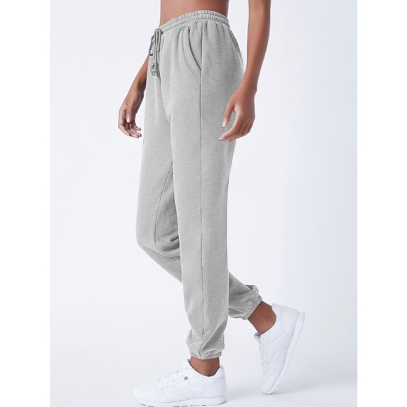 Gray Fleece Joggers Drawstring and Pockets - Picture 3 of 8